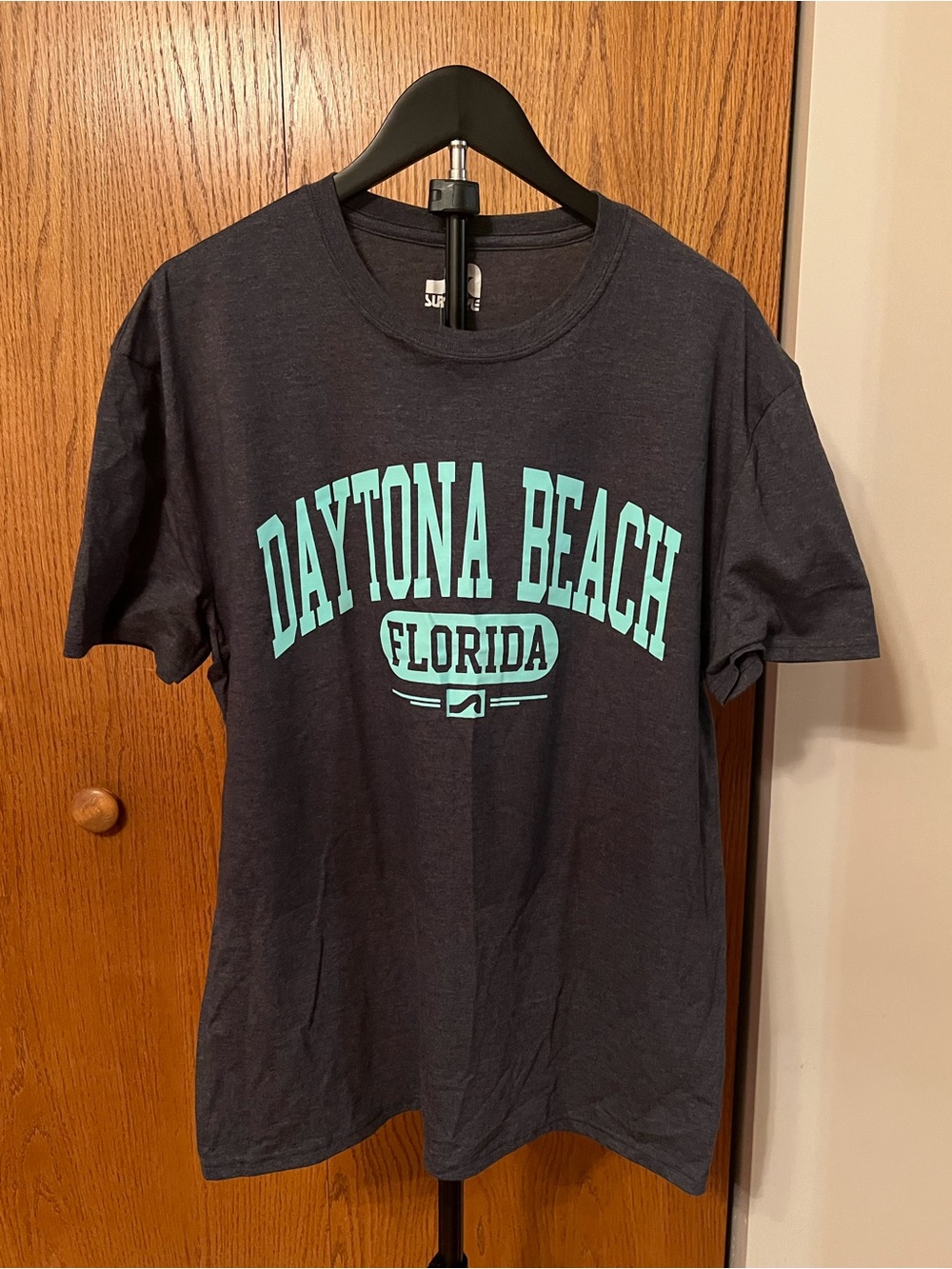 NWT surf style Navy Tee with Teal Graphic- Unisex
